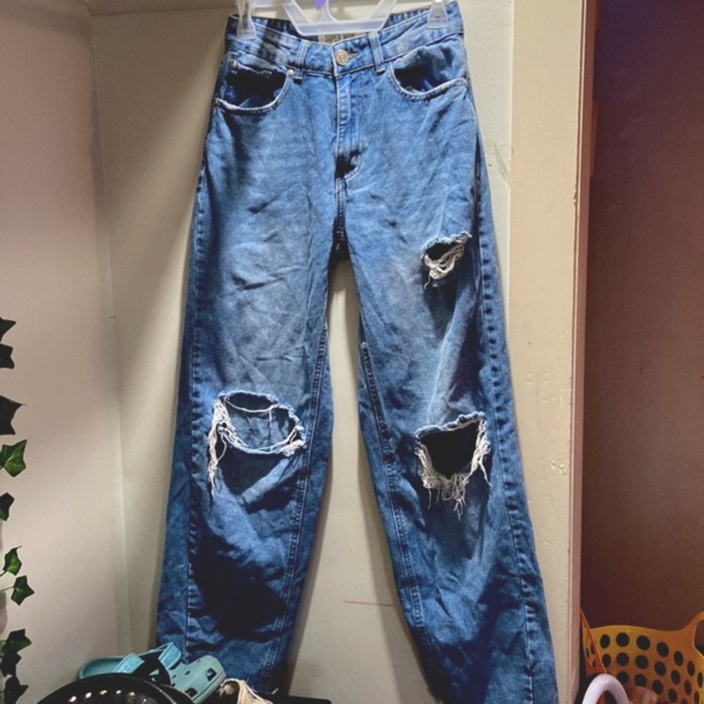Blue super wide jeans